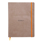 CLAIREFONTAINE RHODIARAMA Carnet souple TAUPE 19x25cm ligné 160p papier 90g fermeture élastique