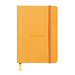 CLAIREFONTAINE RHODIARAMA Carnet souple ORANGE 10,5x14,8cm ligné 144p papier 90g fermeture élastique