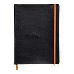 CLAIREFONTAINE RHODIARAMA Carnet souple BLACK 19x25cm ligné 160p papier 90g fermeture élastqiue