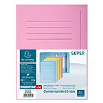 EXACOMPTA Paquet 50 chemises imprimées 3 rabats SUPER 210g 24x32cm Rose