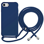 Moxie Coque pour iPhone 7 / 8 en TPU Premium Color Lace avec Cordon Tour de Cou Bleu marine