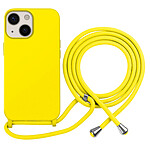 Moxie Coque pour iPhone 13 en TPU Premium Color Lace avec Cordon Tour de Cou Jaune