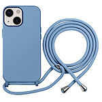Moxie Coque pour iPhone 13 en TPU Premium Color Lace avec Cordon Tour de Cou Bleu