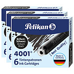 PELIKAN Etui de 6 Cartouches d'encre 4001 TP/6 Noir x 3 PELIKAN Etui de 6 Cartouches d'encre 4001 TP/6 Noir x 3