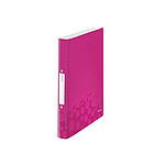 LEITZ Classeur WOW 2 anneaux 25 mm Polypro souple Dos de 32 mm Rose Métallique LEITZ Classeur WOW 2 anneaux 25 mm Polypro souple Dos de 32 mm Rose Métallique