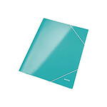 LEITZ Chemise 3 Rabats Elastique WOW A4 Carton Pelliculé Bleu glacé