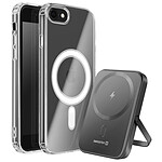 Swissten Pack MagSafe pour iPhone 7 avec Coque Bi-matière et Powerbank 5000 mAh Transparent