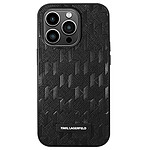 Karl Lagerfeld Coque pour Apple iPhone 14 Pro PU Saffiano Monogram Noir