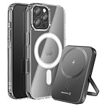 Swissten Pack MagSafe iPhone 16 Pro avec Coque Bi-matière et Powerbank 5000 mAh Transparent