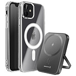 Swissten Pack MagSafe pour iPhone 11 avec Coque Bi-matière et Powerbank 5000 mAh Transparent