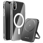 Swissten Pack MagSafe pour iPhone X avec Coque Bi-matière et Powerbank 5000 mAh Transparent