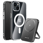 Swissten Pack MagSafe pour iPhone 13 avec Coque Bi-matière et Powerbank 5000 mAh Transparent