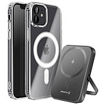 Swissten Pack MagSafe iPhone 12 avec Coque Bi-matière et Powerbank 5000 mAh Transparent