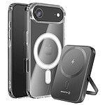 Swissten Pack MagSafe iPhone Air avec Coque Bi-matière et Powerbank 5000 mAh Transparent