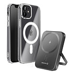 Swissten Pack MagSafe iPhone 12 Mini avec Coque Bi-matière et Powerbank 5000 mAh Transparent