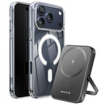 Swissten Pack MagSafe iPhone 17 Pro avec Coque Bi-matière et Powerbank 5000 mAh Transparent