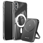 Swissten Pack MagSafe iPhone XS Max avec Coque Bi-matière et Powerbank 5000 mAh Transparent