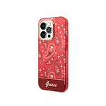 Guess Coque pour Apple iPhone 14 Pro TPU Bandana Rouge