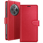 Zanaé Étui Portefeuille pour Xiaomi Redmi 14C et Poco C75 Fonction Support Rouge