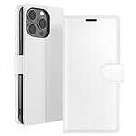 Zanaé Étui Portefeuille pour iPhone 13 Pro Support et Languette Magnétique Blanc