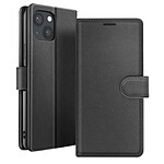 Zanaé Étui Portefeuille pour iPhone 13 Mini Support et Languette Magnétique Noir