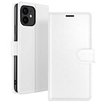 Zanaé Étui Portefeuille pour iPhone 12 mini Fonction Support et Languette Magnétique Blanc