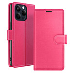 Zanaé Étui Portefeuille pour iPhone 15 Pro Fonction Support et Languette Magnétique Fuchsia