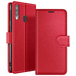 Zanaé Étui Portefeuille pour Samsung A40 Support et Languette Magnétique Rouge
