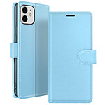 Zanaé Étui Portefeuille pour iPhone 12 et 12 Pro Support et Languette Magnétique Bleu clair