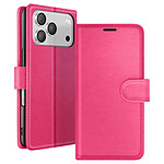 Zanaé Étui Portefeuille pour iPhone 17 Pro avec Support et Languette Magnétique Fuchsia