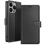 Zanaé Étui Portefeuille pour iPhone 14 Pro Max Support et Languette Magnétique Noir