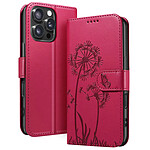 Zanaé Étui Portefeuille pour iPhone 16 Pro Premium Design Fleurs Papillon Rouge Zanaé Étui Portefeuille pour iPhone 16 Pro Premium Design Fleurs Papillon Rouge