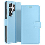 Zanaé Étui Portefeuille pour Galaxy S25 Ultra avec Support et Languette Magnétique Bleu clair