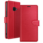 Zanaé Étui Portefeuille pour Galaxy XCover 4 / 4s avec Support et Languette Magnétique Rouge