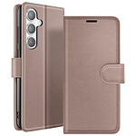 Zanaé Étui Portefeuille pour Galaxy S24 avec Fonction Support et Languette Magnétique Taupe