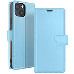 Zanaé Étui Portefeuille pour iPhone 13 Support et Languette Magnétique Bleu clair