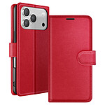 Zanaé Étui Portefeuille pour iPhone 17 Pro avec Support et Languette Magnétique Rouge Zanaé Étui Portefeuille pour iPhone 17 Pro avec Support et Languette Magnétique Rouge