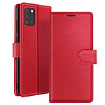 Zanaé Étui Portefeuille pour Samsung A31 Support et Languette Magnétique Rouge