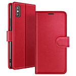 Zanaé Étui Portefeuille pour iPhone X / XS Fonction Support et Languette Magnétique Rouge Zanaé Étui Portefeuille pour iPhone X / XS Fonction Support et Languette Magnétique Rouge