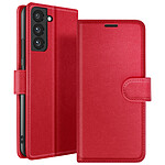 Zanaé Étui Portefeuille pour Samsung Galaxy S22 Support et Languette Rouge