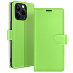 Zanaé Étui Portefeuille pour iPhone 15 Pro Max avec Support et Languette Magnétique Vert