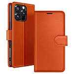 Zanaé Étui Portefeuille pour iPhone 16 Pro Fonction Support et Languette Magnétique Orange Zanaé Étui Portefeuille pour iPhone 16 Pro Fonction Support et Languette Magnétique Orange