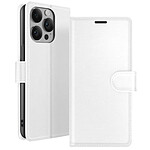 Zanaé Étui Portefeuille pour iPhone 14 Pro Support et Languette Magnétique Blanc