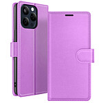 Zanaé Étui Portefeuille pour iPhone 15 Pro Max avec Support et Languette Magnétique Violet