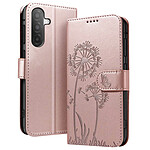 Zanaé Étui Portefeuille pour Galaxy A26 Premium Design Fleurs Papillon Rose champagne