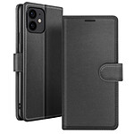 Zanaé Étui Portefeuille pour iPhone 12 mini Fonction Support et Languette Magnétique Noir