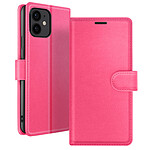 Zanaé Étui Portefeuille pour iPhone 12 mini Fonction Support et Languette Magnétique Fuchsia