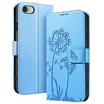 Zanaé Étui Portefeuille pour iPhone 7 / 8 / SE 2022 Premium Design Fleurs Papillon Bleu clair Zanaé Étui Portefeuille pour iPhone 7 / 8 / SE 2022 Premium Design Fleurs Papillon Bleu clair