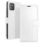 Zanaé Étui Portefeuille pour Galaxy A03 avec Fonction Support et Languette Magnétique Blanc