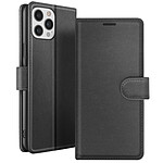 Zanaé Étui Portefeuille pour iPhone 12 Pro Max avec Support et Languette Magnétique Noir